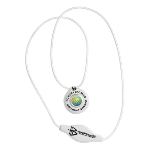 Power Balance White Silicone Pendant with Black Writing Health and Care